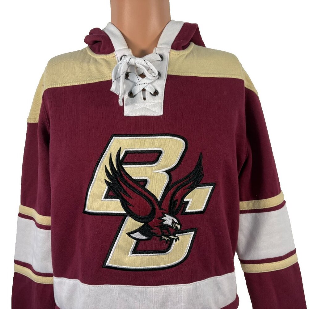 Boston College Eagles Sweatshirt Womens Size S Hockey Lacer Hoodie NCAA Red